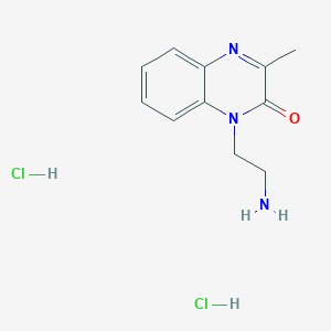 molecular formula C11H15Cl2N3O B2965047 1-(2-氨基乙基)-3-甲基喹喔啉-2-酮；二盐酸盐 CAS No. 2418727-64-5