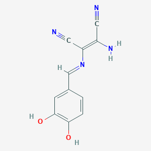 molecular formula C11H8N4O2 B2965049 2-氨基-1-(1-氮杂-2-(3,4-二羟基苯基)乙烯基)乙烯-1,2-二腈 CAS No. 933883-51-3