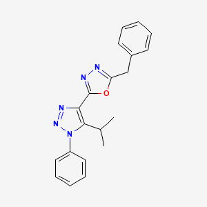 molecular formula C20H19N5O B2965061 2-benzyl-5-(5-isopropyl-1-phenyl-1H-1,2,3-triazol-4-yl)-1,3,4-oxadiazole CAS No. 1081142-09-7
