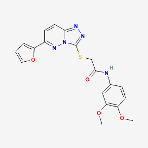 molecular formula C19H17N5O4S B2965065 N-(3,4-dimethoxyphenyl)-2-((6-(furan-2-yl)-[1,2,4]triazolo[4,3-b]pyridazin-3-yl)thio)acetamide CAS No. 894066-93-4