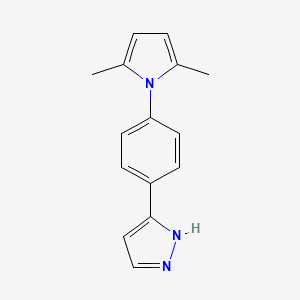 molecular formula C15H15N3 B2965072 3-[4-(2,5-二甲基-1H-吡咯-1-基)苯基]-1H-吡唑 CAS No. 1007014-32-5