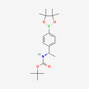 molecular formula C19H30BNO4 B2965074 (S)-tert-butyl (1-(4-(4,4,5,5-tetramethyl-1,3,2-dioxaborolan-2-yl)phenyl)ethyl)carbamate CAS No. 1171897-03-2