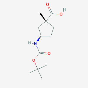molecular formula C12H21NO4 B2965086 (1R,3R)-3-((tert-Butoxycarbonyl)amino)-1-methylcyclopentane-1-carboxylic acid CAS No. 2243512-73-2