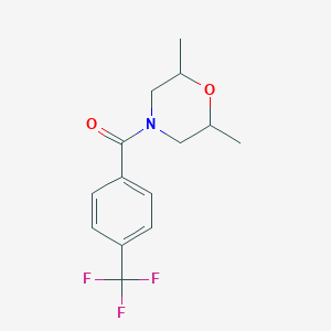 molecular formula C14H16F3NO2 B2965099 (2,6-Dimethylmorpholino)[4-(trifluoromethyl)phenyl]methanone CAS No. 866150-74-5