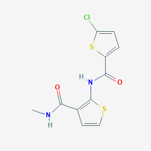 molecular formula C11H9ClN2O2S2 B2965113 2-[(5-chlorothiophene-2-carbonyl)amino]-N-methylthiophene-3-carboxamide CAS No. 864974-84-5