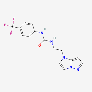 molecular formula C15H14F3N5O B2965144 1-(2-(1H-imidazo[1,2-b]pyrazol-1-yl)ethyl)-3-(4-(trifluoromethyl)phenyl)urea CAS No. 1788676-62-9