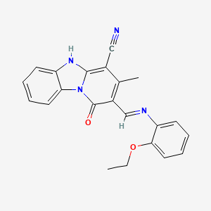 (2E)-2-{[(2-ethoxyphenyl)amino]methylidene}-3-methyl-1-oxo-1,2-dihydropyrido[1,2-a]benzimidazole-4-carbonitrile