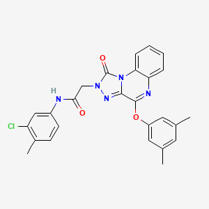 molecular formula C26H22ClN5O3 B2965152 N-(3-chloro-4-methylphenyl)-2-(4-(3,5-dimethylphenoxy)-1-oxo-[1,2,4]triazolo[4,3-a]quinoxalin-2(1H)-yl)acetamide CAS No. 1185079-55-3