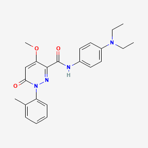 molecular formula C23H26N4O3 B2965153 N-[4-(diethylamino)phenyl]-4-methoxy-1-(2-methylphenyl)-6-oxo-1,6-dihydropyridazine-3-carboxamide CAS No. 1004253-24-0