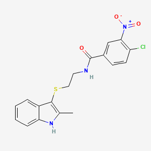 4-chloro-N-(2-((2-methyl-1H-indol-3-yl)thio)ethyl)-3-nitrobenzamide