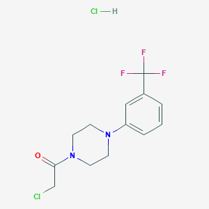 molecular formula C13H15Cl2F3N2O B2965160 2-Chloro-1-{4-[3-(trifluoromethyl)phenyl]piperazin-1-yl}ethan-1-one hydrochloride CAS No. 1052549-24-2