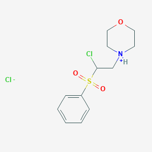 molecular formula C12H17Cl2NO3S B2965170 4-[2-氯-2-(苯磺酰基)乙基]-1,4-恶嗪-4-鎓氯化物 CAS No. 317821-96-8