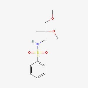 molecular formula C12H19NO4S B2965175 N-(2,3-dimethoxy-2-methylpropyl)benzenesulfonamide CAS No. 2034331-69-4