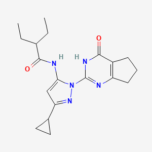 molecular formula C19H25N5O2 B2965181 N-(3-环丙基-1-(4-氧代-4,5,6,7-四氢-3H-环戊并[d]嘧啶-2-基)-1H-吡唑-5-基)-2-乙基丁酰胺 CAS No. 1207021-70-2