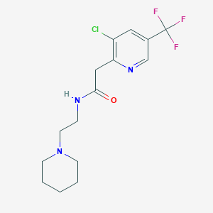 molecular formula C15H19ClF3N3O B2965211 2-[3-氯-5-(三氟甲基)-2-吡啶基]-N-(2-哌啶基乙基)乙酰胺 CAS No. 866138-14-9