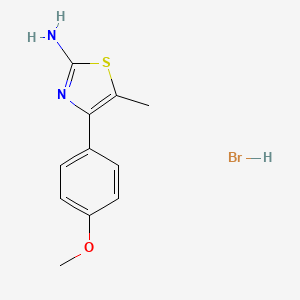 molecular formula C11H13BrN2OS B2965213 4-(4-Methoxyphenyl)-5-methyl-1,3-thiazol-2-amine hydrobromide CAS No. 479351-36-5