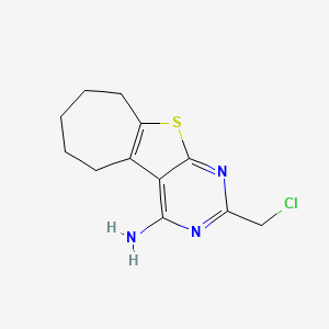 2-(chloromethyl)-6,7,8,9-tetrahydro-5H-cyclohepta[4,5]thieno[2,3-d]pyrimidin-4-amine