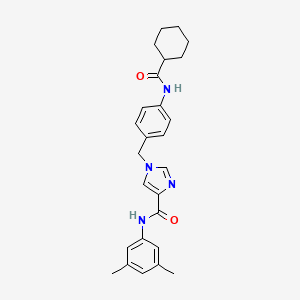 1-(4-(cyclohexanecarboxamido)benzyl)-N-(3,5-dimethylphenyl)-1H-imidazole-4-carboxamide