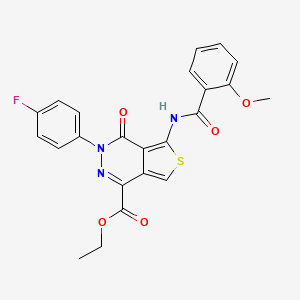 molecular formula C23H18FN3O5S B2965228 Ethyl 3-(4-fluorophenyl)-5-(2-methoxybenzamido)-4-oxo-3,4-dihydrothieno[3,4-d]pyridazine-1-carboxylate CAS No. 851949-12-7