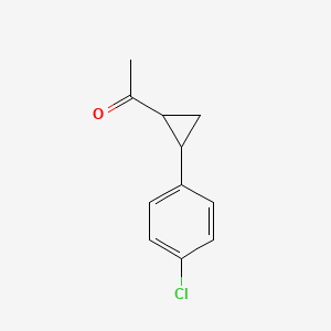 molecular formula C11H11ClO B2965233 1-[2-(4-Chlorophenyl)cyclopropyl]-1-ethanone CAS No. 54064-34-5