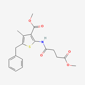 molecular formula C19H21NO5S B2965235 Methyl 5-benzyl-2-(4-methoxy-4-oxobutanamido)-4-methylthiophene-3-carboxylate CAS No. 307338-96-1