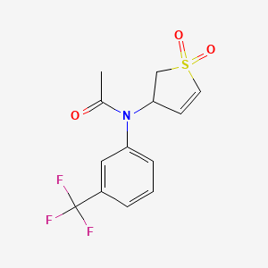 molecular formula C13H12F3NO3S B2965238 N-(1,1-二氧化-2,3-二氢噻吩-3-基)-N-(3-(三氟甲基)苯基)乙酰胺 CAS No. 538338-37-3