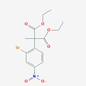 molecular formula C14H16BrNO6 B2965241 二乙酸 2-(2-溴-4-硝基苯基)-2-甲基丙二酸酯 CAS No. 945244-26-8