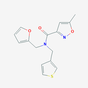 molecular formula C15H14N2O3S B2965247 N-(呋喃-2-基甲基)-5-甲基-N-(噻吩-3-基甲基)异恶唑-3-甲酰胺 CAS No. 1235304-94-5