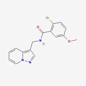 molecular formula C16H14BrN3O2 B2965255 2-溴-5-甲氧基-N-(吡唑并[1,5-a]吡啶-3-基甲基)苯甲酰胺 CAS No. 1396854-81-1