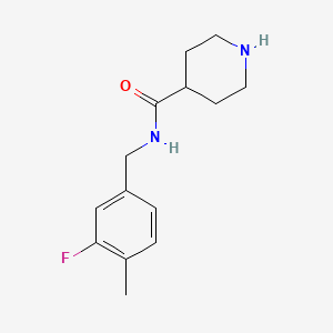 N-[(3-fluoro-4-methylphenyl)methyl]piperidine-4-carboxamide
