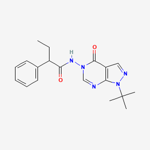 molecular formula C19H23N5O2 B2965259 N-(1-(tert-butyl)-4-oxo-1H-pyrazolo[3,4-d]pyrimidin-5(4H)-yl)-2-phenylbutanamide CAS No. 899995-85-8