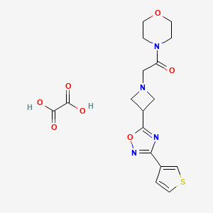 molecular formula C17H20N4O7S B2965270 1-吗啉代-2-(3-(3-(噻吩-3-基)-1,2,4-恶二唑-5-基)氮杂环丁-1-基)乙酮草酸盐 CAS No. 1396843-70-1