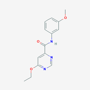 molecular formula C14H15N3O3 B2965280 6-ethoxy-N-(3-methoxyphenyl)pyrimidine-4-carboxamide CAS No. 2034227-07-9