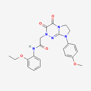 molecular formula C22H23N5O5 B2965282 N-(2-乙氧基苯基)-2-(8-(4-甲氧基苯基)-3,4-二氧代-3,4,7,8-四氢咪唑并[2,1-c][1,2,4]三嗪-2(6H)-基)乙酰胺 CAS No. 941995-88-6