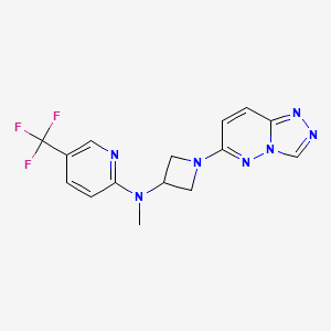 molecular formula C15H14F3N7 B2965283 N-甲基-N-(1-{[1,2,4]三唑并[4,3-b]哒嗪-6-基}氮杂环丁烷-3-基)-5-(三氟甲基)吡啶-2-胺 CAS No. 2198084-78-3