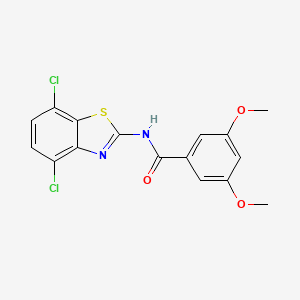 molecular formula C16H12Cl2N2O3S B2965289 N-(4,7-dichloro-1,3-benzothiazol-2-yl)-3,5-dimethoxybenzamide CAS No. 912762-01-7