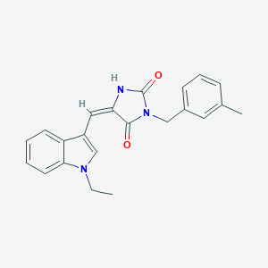 molecular formula C22H21N3O2 B296529 5-[(1-ethyl-1H-indol-3-yl)methylene]-3-(3-methylbenzyl)-2,4-imidazolidinedione 