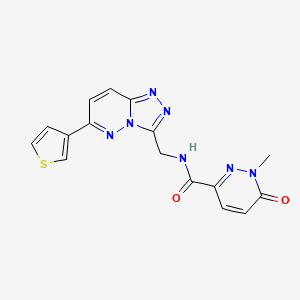 molecular formula C16H13N7O2S B2965293 1-methyl-6-oxo-N-((6-(thiophen-3-yl)-[1,2,4]triazolo[4,3-b]pyridazin-3-yl)methyl)-1,6-dihydropyridazine-3-carboxamide CAS No. 1903425-68-2