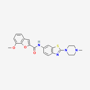 molecular formula C22H22N4O3S B2965296 7-甲氧基-N-(2-(4-甲基哌嗪-1-基)苯并[d]噻唑-6-基)苯并呋喃-2-甲酰胺 CAS No. 1105252-35-4