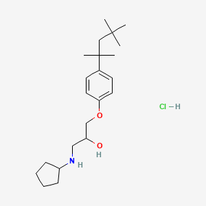 molecular formula C22H38ClNO2 B2965309 1-(环戊基氨基)-3-(4-(2,4,4-三甲基戊烷-2-基)苯氧基)丙醇盐酸盐 CAS No. 1327207-06-6