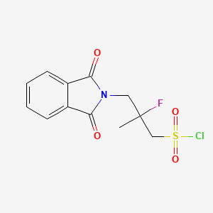 molecular formula C12H11ClFNO4S B2965318 3-(1,3-dioxo-2,3-dihydro-1H-isoindol-2-yl)-2-fluoro-2-methylpropane-1-sulfonyl chloride CAS No. 1909314-21-1