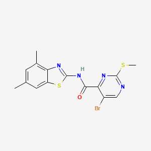 5-bromo-N-(4,6-dimethyl-1,3-benzothiazol-2-yl)-2-(methylsulfanyl)pyrimidine-4-carboxamide