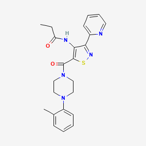 N-(3-(pyridin-2-yl)-5-(4-(o-tolyl)piperazine-1-carbonyl)isothiazol-4-yl)propionamide