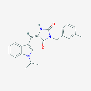(5E)-3-(3-methylbenzyl)-5-{[1-(propan-2-yl)-1H-indol-3-yl]methylidene}imidazolidine-2,4-dione