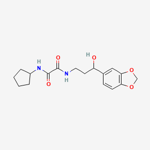 molecular formula C17H22N2O5 B2965340 N1-(3-(benzo[d][1,3]dioxol-5-yl)-3-hydroxypropyl)-N2-cyclopentyloxalamide CAS No. 1421508-57-7