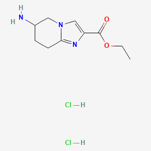 molecular formula C10H17Cl2N3O2 B2965342 Ethyl 6-amino-5,6,7,8-tetrahydroimidazo[1,2-a]pyridine-2-carboxylate;dihydrochloride CAS No. 2305255-47-2