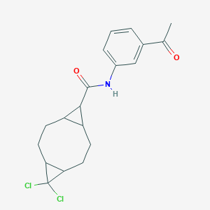 molecular formula C19H21Cl2NO2 B296535 N-(3-acetylphenyl)-10,10-dichlorotricyclo[7.1.0.0~4,6~]decane-5-carboxamide 