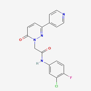 molecular formula C17H12ClFN4O2 B2965350 N-(3-chloro-4-fluorophenyl)-2-(6-oxo-3-(pyridin-4-yl)pyridazin-1(6H)-yl)acetamide CAS No. 1257549-54-4