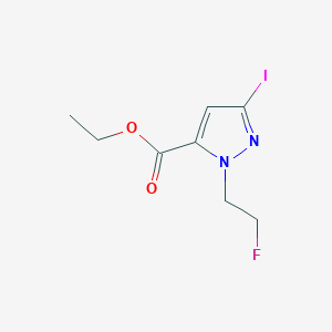 molecular formula C8H10FIN2O2 B2965351 Ethyl 2-(2-fluoroethyl)-5-iodopyrazole-3-carboxylate CAS No. 2226182-63-2