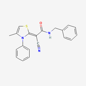 (Z)-N-benzyl-2-cyano-2-(4-methyl-3-phenylthiazol-2(3H)-ylidene)acetamide